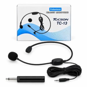 Microphone serre-tête TUCSON TC-13 avec bonnette et adaptateur jack 6,35 mm